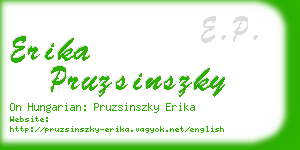 erika pruzsinszky business card